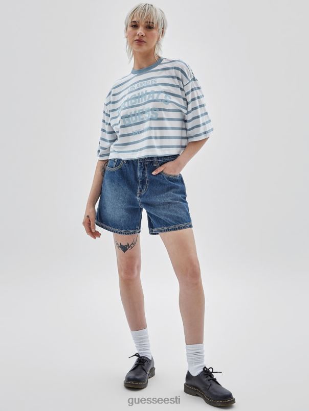 originaal triibuline kärbitud särk õhust sinine multi GUESS kehakate unisex BB4BB1280