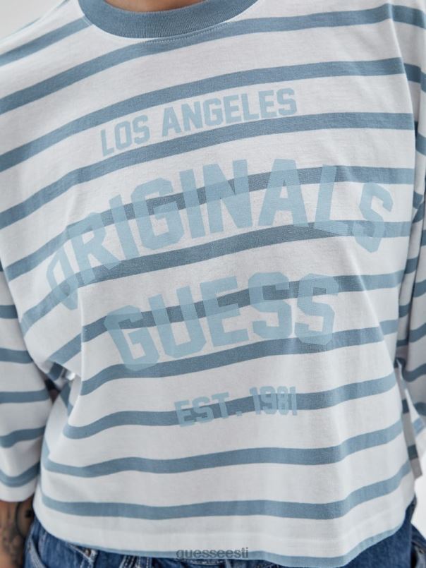 originaal triibuline kärbitud särk õhust sinine multi GUESS kehakate unisex BB4BB1280