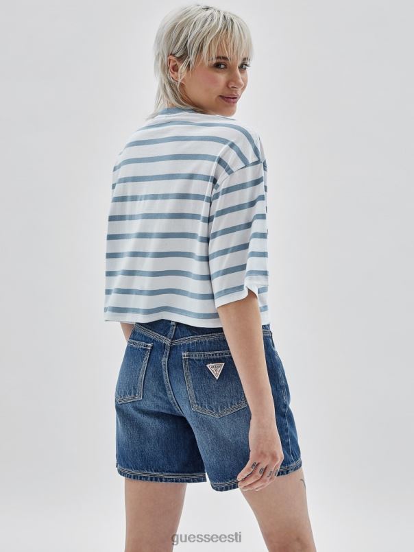 originaal triibuline kärbitud särk õhust sinine multi GUESS kehakate unisex BB4BB1280