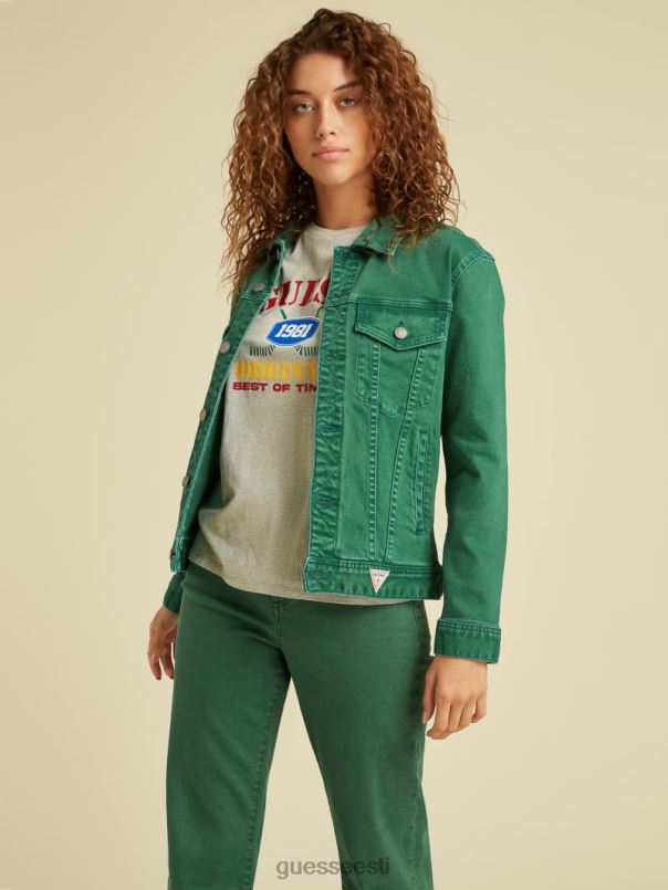 originaal värvitud teksajakk mine igavene roheline pesu GUESS kehakate unisex BB4BB1806