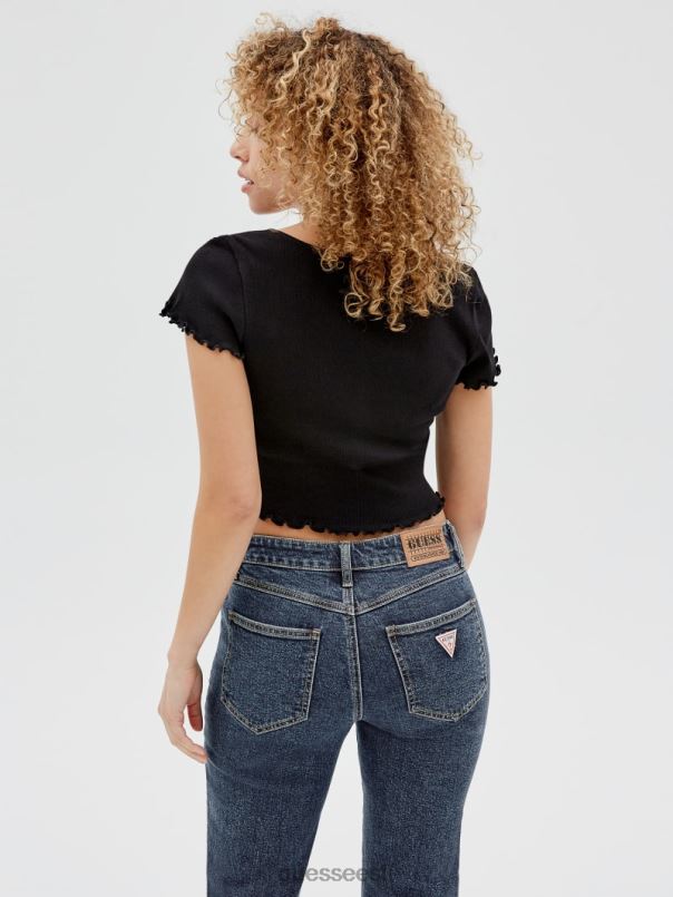 originaal v-sälguga beebi t-särk must GUESS kehakate unisex BB4BB1363