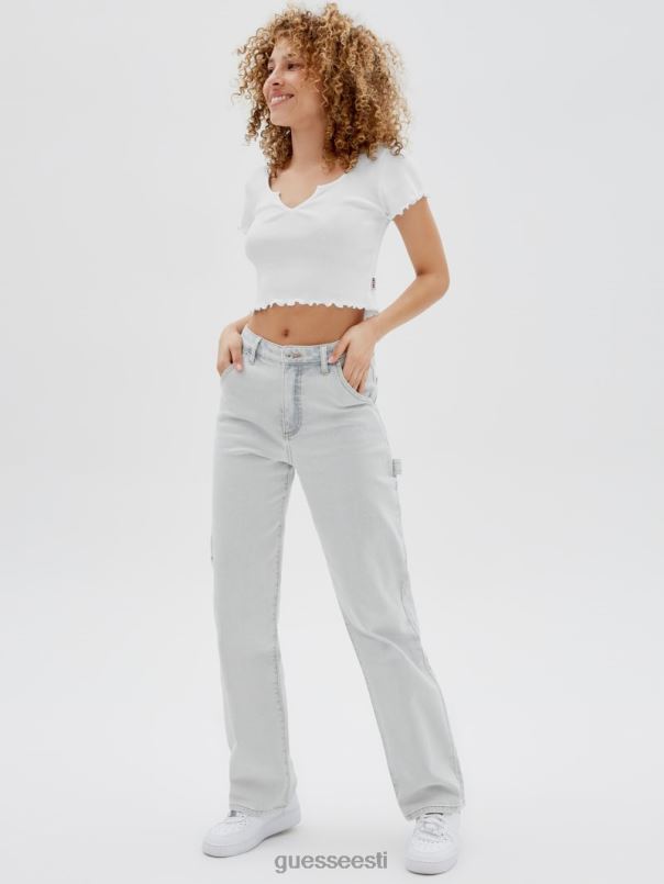 originaal v-sälguga beebi t-särk puhas valge GUESS kehakate unisex BB4BB1319