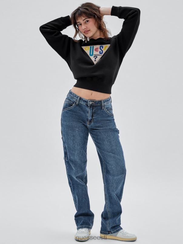 originaallogoga kaelusega pullover must GUESS kehakate unisex BB4BB1381